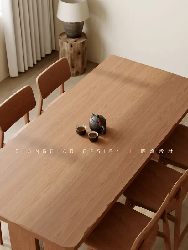 电商视觉 Solid wood dining table and chairs (1)
